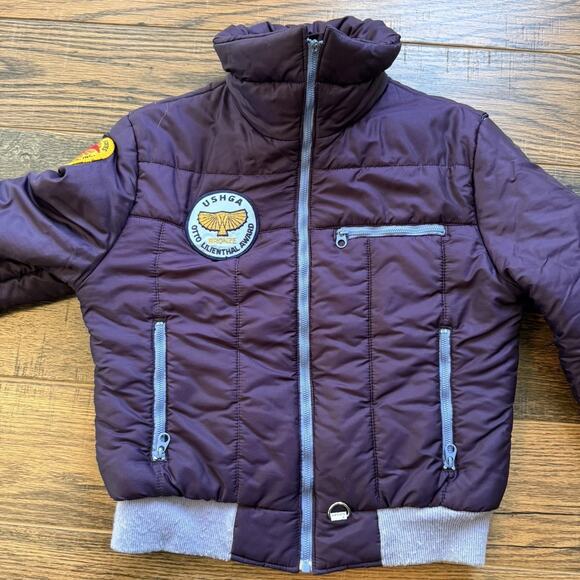 Vintage Levi’s USHGA Hang Gliding Jacket USA Made 70s 80s Plum Blue Puffer 12 - Picture 7 of 13